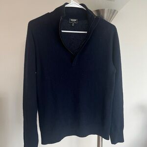 Todd Snyder Men's Cashmere Navy Zip-Up Sweater